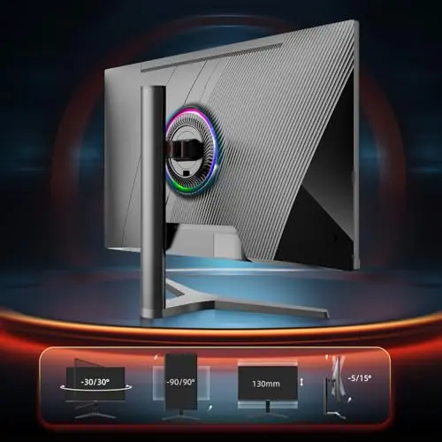 CUNPU 32 Inch 4K 144Hz Gaming Monitor, UHD Fast IPS Panel, 1ms GTG, sRGB 120%, Freesync & G-Sync, DisplayPort, HDMI 2.1, Built-in Dual Speakers, Support PS5 120Hz VRR, VESA, Height/Vertical Adjustment 6