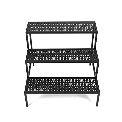 Mofesun 3-Tier Metal Plant Stand Indoor - Tiered Outdoor Plant Holder for Flower Pot Display, Garden ladder Shelf Flower Step (Straight)