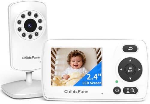 ChildsFarm Baby Essentials, Baby Monitor No WiFi, Portable Baby Monitor with 2.4" LCD Screen,Clear Night Vision,VOX,Feeding Timer, Crying Detection, Plug & Play,1000ft Wireless Range,for New Parents