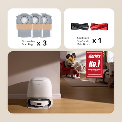 roborock Qrevo Curv S5X Robot Vacuum and Mop, 18500Pa Suction, Zero-Tangling Design, FlexiArm Side Brush, Reactive Tech Obstacle Avoidance, 10 Weeks Self-Emptying, Auto Washing for Hard Floor, Corner 9