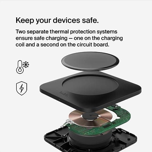 Belkin 15W Wireless Charger Qi-Certified, Non-Magnetic Easy Align Fast Wireless Charging Pad, Compact Charger for Apple iPhone, Samsung Galaxy, AirPods Pro, and Other Qi-Enabled Devices 5