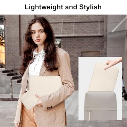 Arvok Laptop Case for MacBook Air 15 inch/MacBook Pro 16 inch, Dell XPS 15 Plus,15-inch MacBook Pro A1990 A1707, Water-Resistant Leather Case for HP/Dell/Lenovo/Asus/Acer/Samsung with Accessory Bag 7