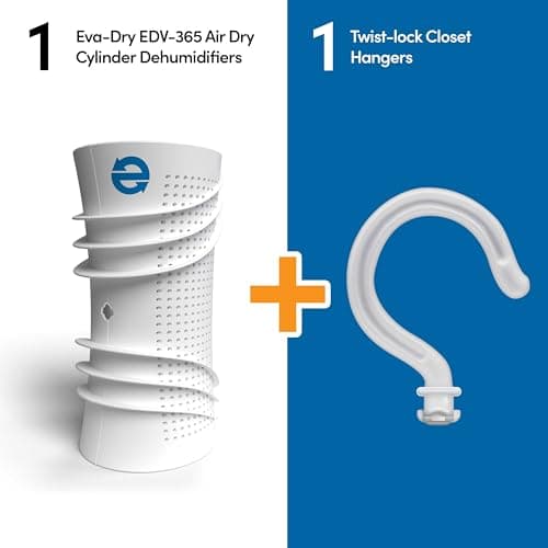 Eva-Dry Air-Dry Cylinder - Powerful Renewable Moisture Absorber for Small Spaces - Renews in Just 2 Hours, Non-Toxic, Safe for Closets, Safes, and More (Sold Individually) 3