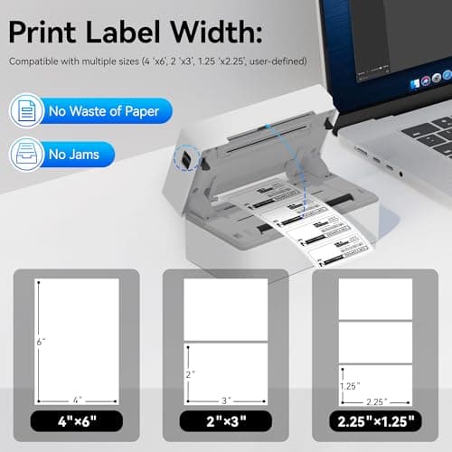 PeriPage Bluetooth Thermal Shipping Label Printer,Wireless 4x6 Shipping Label Printer for Shipping Packages,Support iPhone iPad Android Windows & Mac,Used for Amazon, Ebay,Shopify, Etsy, USPS. 5