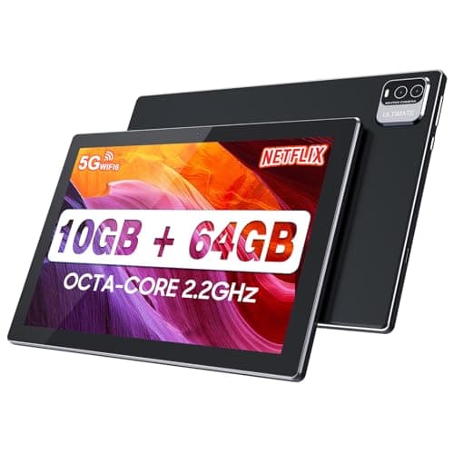 YQSAVIOR Tablet,10.1" Android Tablet with MTK Octa-core Processor 10GB （4GB+6GB Expand） RAM 64GB ROM+1TB Expandable Computer Tablets PC, IPS 1280 * 800 Screen, 2+8MP Dual Camera, WiFi, BT, Black