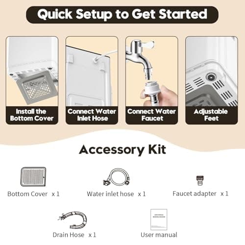 Auertech Portable Washer and Dryer Combo Set, 18 lbs Fully Automatic Washing Machine, 1.5CuFt Portable Dryers, Compact Washer and Dryer for Apartment, RV, Dorm 9