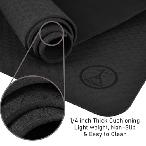Tatago Extra Large Yoga Mat Wide & Long (84 x 30") 1/4 inch Thick XL Yoga Mat For Total Joint Cushioning, The Large Exercise Mat Thick And Perfect For Home Workouts. 6