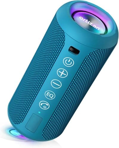 Ortizan Portable Bluetooth Speakers, IPX7 Waterproof Wireless Outdoor Speaker with 24W Loud Stereo Sound And Bluetooth 5.3, Deep Bass, RGB Lights, Dual Pairing, 30H Playtime for Home, Party