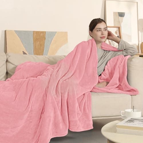 COZYTY Heated Blanket Full Size, Super Soft Cozy Upgraded Flannel Heating Blanket with 6 Heating Levels & 1-10 Hours Auto Off, Fast Heating & & ETL & FCC Certification, 72" x 84", Light Pink