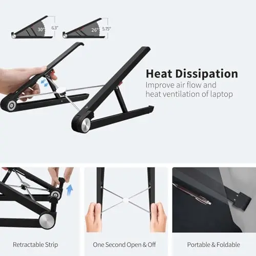 Portable Laptop Stand for Dell Alienware m17 m16 m15 m18 x17 x16 x15 x14 Area-51m 16 Aurora 14 15 16 17 18 inch Gaming Laptop for desk,Made of Reinforced Nylon, 304 Stainless Steel and Silicone 8