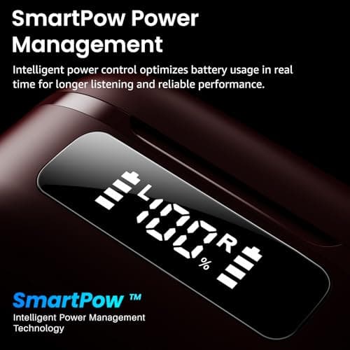 TOZO NC9 Hybrid Active Noise Cancelling Wireless Earbuds, 6 Mics ENC Clear Call, IPX8 Waterproof, in Ear Bluetooth 5.3 Headphones Stereo Bass Ear Buds 60H Playtime with LED Display 32 EQs via APP 5