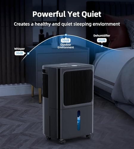 2500 Sq.Ft Dehumidifiers for Home with Drain Hose Max 34 Pints, VEAGASO Dehumidifier for Basement, Bathroom, Bedroom, Three Modes, Intelligent Humidity Control, Dry Clothes, 24HR Timer (BLACK) 6