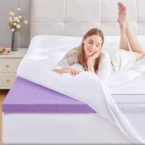 BDEUS King Size Dual Layer 5 Inch Memory Foam Mattress Topper, 2 Inch Cooling Gel Memory Foam Plus 3 Inch Extra Thick 1450GSM Mattress Topper with Bedside Pocket, White 7