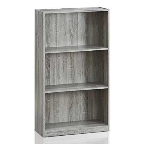 Furinno BASIC Book Shelf, 3-Tier Bookshelf with Open Shelves, Standing Bookcase, 9.3" x 21.8" x 39.5", for Organization and Storage, for Living Room, Bedroom, Home Office, French Oak 5