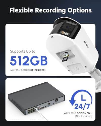 ANNKE FCD800 4K 8MP Dual Lens PoE Security Camera, 180°Panoramic View, Smart Dual Light Color Night Vision, Two-Way Audio, Light&Sound Alarm, AI Human/Vehicle Motion Detection, IP67 Weatherproof 7