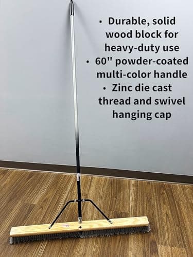 American Select Tubing Pbsa36004 Heavy Duty 36" Smooth-Surface Push Broom with Silver/Black Handle 5