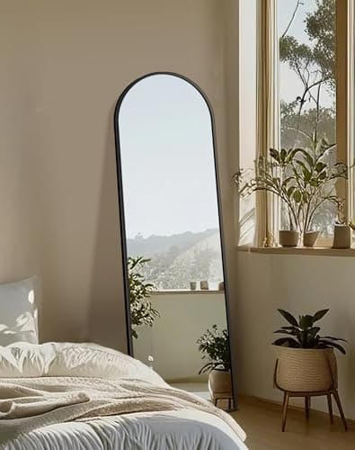 Delma Arched Mirror Full Length,Standing Mirror Full Body,Large Floor with Stand for Wall Entryway Door Bedroom Bathroom Living Room 7
