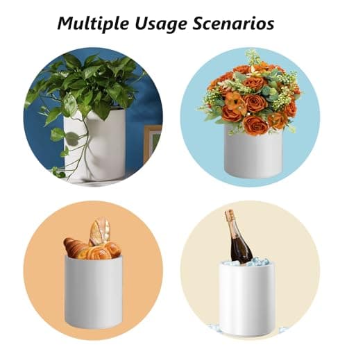 Allybyme Utensil Holder Kitchen Utensil Holder for Countertop, Ceramic Cooking Utensil Holder for Kitchen Counter, Large Modern Spatula Holder Utensil Organizer Kitchen Decor, 6.5”H x 5.5”D White 7