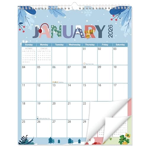 GuassLee Wall Calendar 2026-2027, Vertical Wall Calendar 2026, Jan. 2026 to Jun. 2027, 14" X 11" 18-Month Paper Hanging Planner Wall with Thick Paper for Office Home Planning & Organizing