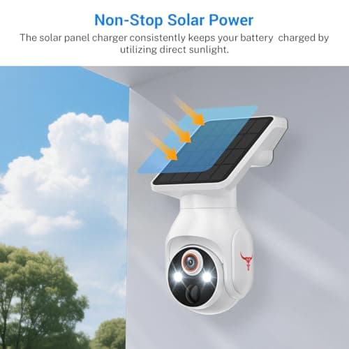 SizzChat 1080p WiFi Security Camera with Solar Panel, Battery Powered, Pan Tilt, AI Motion Detection, Night Vision, 2-Way Talk, IP65, 2.4GHz WiFi, Cloud Storage 6