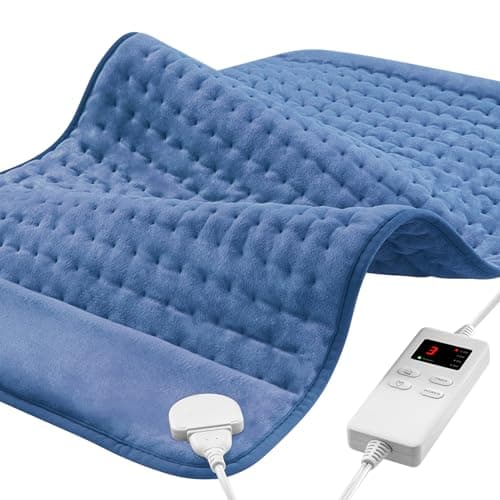 NBKLS Heating Pads for Back Neck Shoulder Pain, Electric Heating Pad Auto Shut Off, Fast Heat, Large Heating Pad Christmas Gift for Women Men, Birthday Gifts for Mom Dad (Blue)