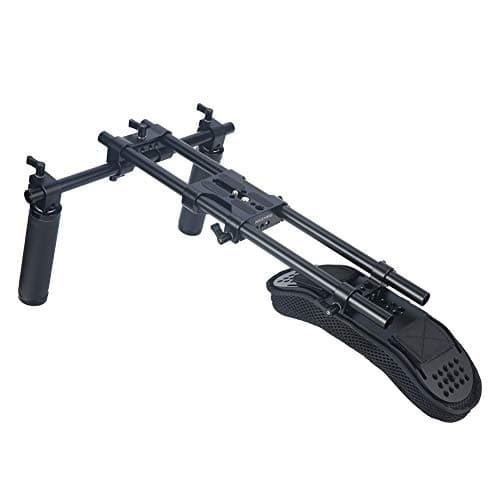 NICEYRIG 15mm Shoulder Pad Support System for DSLR Camera Cinema Camcorder, Shoulder Mount Rig with Base Plate, Aluminum Alloy 16'' 15mm Rod, Handle Set - 435 7