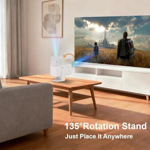 Mini Projector with WiFi and Bluetooth, 1080P Supported Smart Projector with Built in Apps, Outdoor Movie Projector 150" Display, Auto Keystone，Short focal length Projector. 7