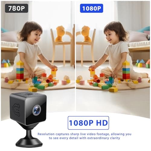 Mini Wireless Security Camera, 1080P HD Small Magnetic Home WiFi Micro Camera Nanny Cam with Motion Detection, Cloud & SD Storage, Night Vision, Tiny Cameras for Home Pet Baby Office Indoor Outdoor 6