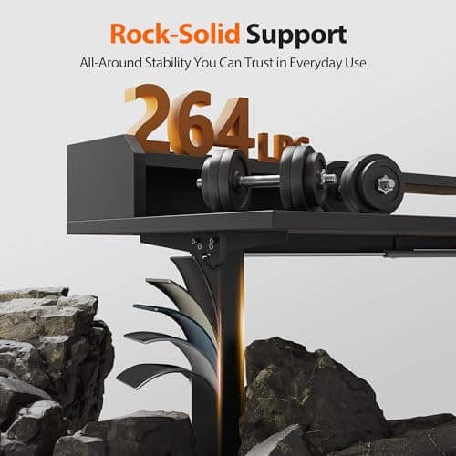 Agilestic L Shaped Standing Desk, Adjustable Height Corner Gaming Desk with Shelf, Sit Stand Up Desk, 63 x 55 Inch Home Office Computer Table, Black 5