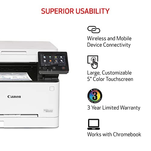 Canon imageCLASS MF653Cdw - Wireless Duplex Color Laser Printer, Multifunction with Copier, Scanner, Mobile Ready, 3 Year Limited Warranty, 22 PPM, White 6