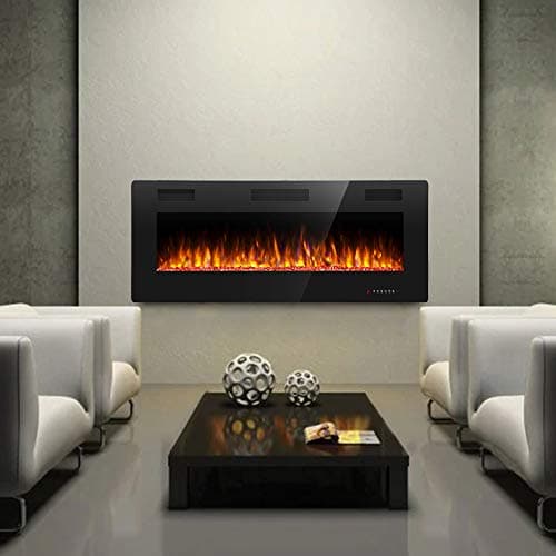 Antarctic Star 36 Inch Electric Fireplace in-Wall Recessed and Wall Mounted, Fireplace Heater and Linear Fireplace with Multicolor Flame, Timer, 750/1500W Control by Touch Panel & Remote 7