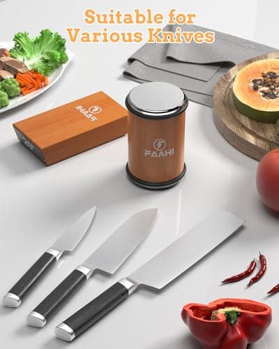 Rolling Knife Sharpener Tool, kitchen knife sharpener, Knife Sharpening with Diamonds Suitable for Kinds of Kitchen Knives, Offering 15°& 20° Magnetic Angles 7