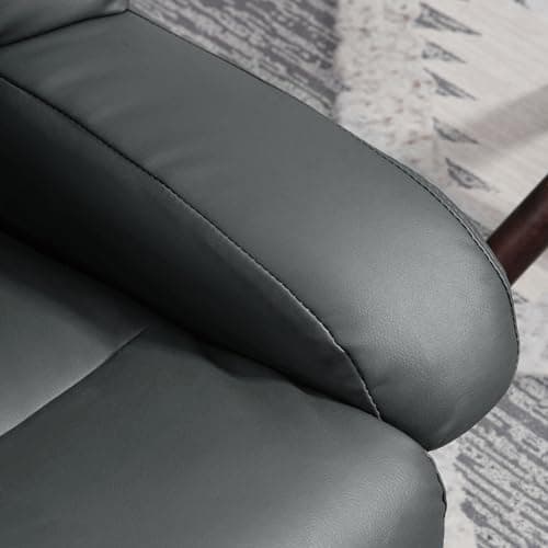 HOMCOM Massage Recliner Chair with Ottoman, 360° Swivel Recliner and Footstool, 10 Point Vibration, PU Leather Reclining Chair with Side Pocket and Remote Control, Gray 9