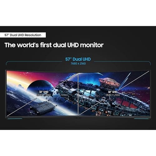Samsung 57" Odyssey Neo G9 (G95NC) Series Dual 4K UHD 1000R Curved Gaming Monitor, 240Hz, 1ms with DisplayPort 2.1, Quantum Mini-LED, DisplayHDR 1000, AMD FreeSync Premium Pro, LS57CG952NNXZA 6