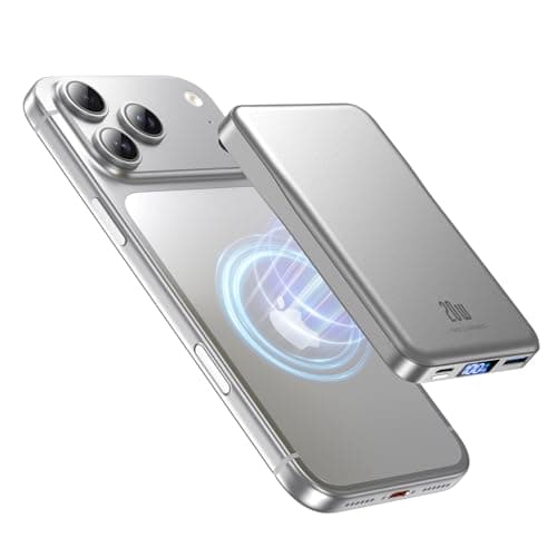 Aobbow Magnetic Portable Charger, 10000mAh for Magsafe Battery Pack, 20W Fast Charging Power Bank, Travel Essential of Wireless Charger Compatible with iPhone 17/16/15/14/13 Pro/Max/Air/Plus-Gray