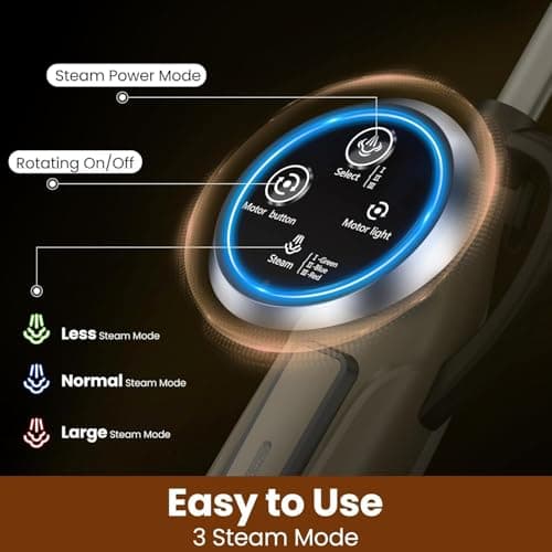 DEVOAC VM6 Scrubbing Steam Mop with Rotating Mop Pads, 10 in 1 Steam Mop, Lightweight Spin Mop & 3 Steam Modes for Hard Floor Laminate Marble Floors (Khaki) 5