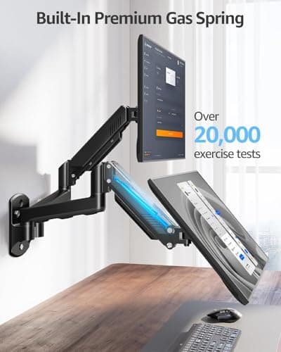 MOUNTUP Dual Monitor Wall Mount for 2 Max 32 Inch Computer Screen, Fully Adjustable Double Monitor Arm, Wall Mounted Monitor Holder Support 4.4-19.8lbs Display, VESA Bracket 75x75, 100x100 5