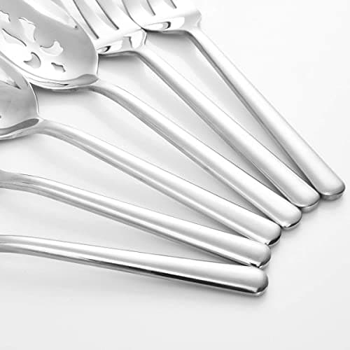 Serving Spoon x 2,Slotted Serving Spoon x 2,Serving Forks x 2,RTT 9 Inch Stainless Steel Catering Serving Utensils for Party Buffet Dinner Banquet Kitchen Basics (Silver Mirror Finish) 6