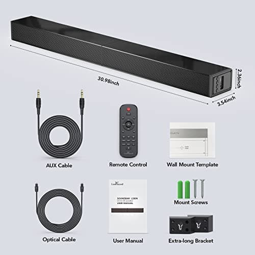 LARKSOUND Sound Bar for TV, Surround Sound System, TV Speaker Soundbar with Bluetooth/HDMI ARC/Optical/AUX/USB, 31 Inch 7