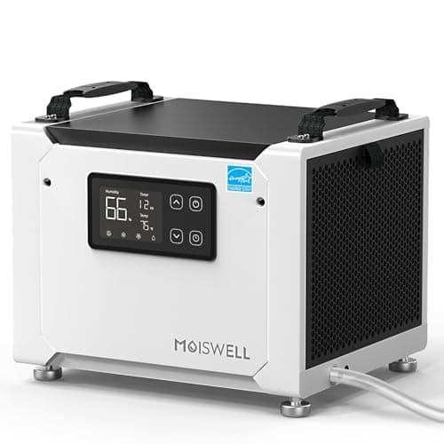 Moiswell 70 Pints Commercial Dehumidifier with Drain Hose, Compact Crawl Space Dehumidifiers for Basement and Home, Energy Star Certified, Automatic Defrost