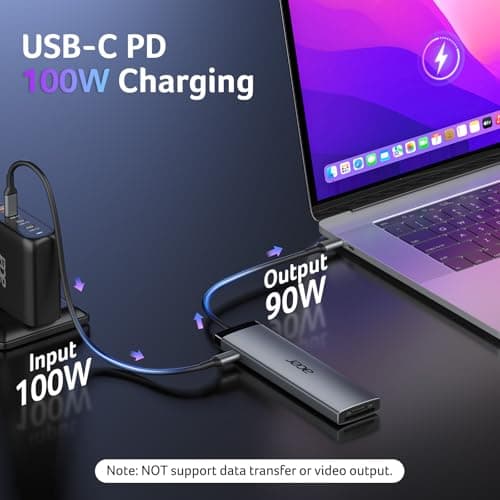 Acer 8 in 1 USB C Hub 10Gbps, USBC to HDMI Adapter 4K@60Hz, 2×USB-C 3.2, 2×USB A 3.0 Data Transfer, 100W PD Port Type C Multiport Splitter with SD/TF Card Reader, for Laptop, PC, Desktop, iPad Pro 5