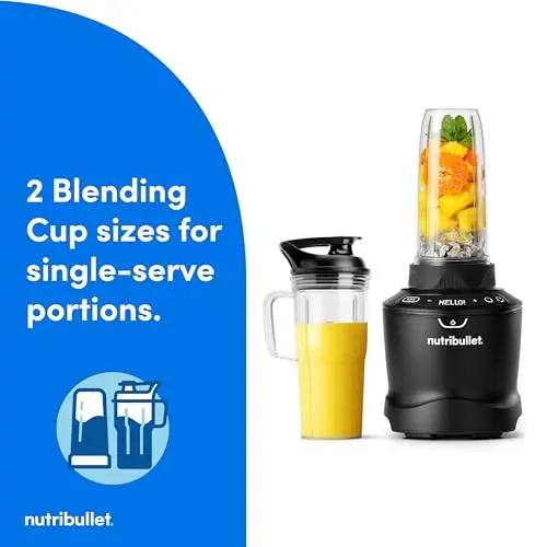 nutribullet® SmartSense Blender Combo, 1400W, 64oz Pitcher, 32oz & 24oz Cups, 5-Speed, Smoothies, Ice and Frozen Fruit, Nut Milk, Soup, Matte Black, NBF50700AK 8
