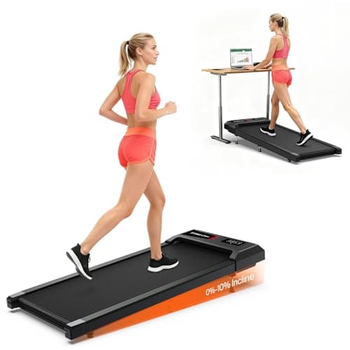 WELLFIT 2025 Smart Walking Pad Treadmill with 10% Incline & 265 lbs Capacity,40 dB Quiet Walking Jogging Mat Work for Home,APP/Remote Control,LED Display