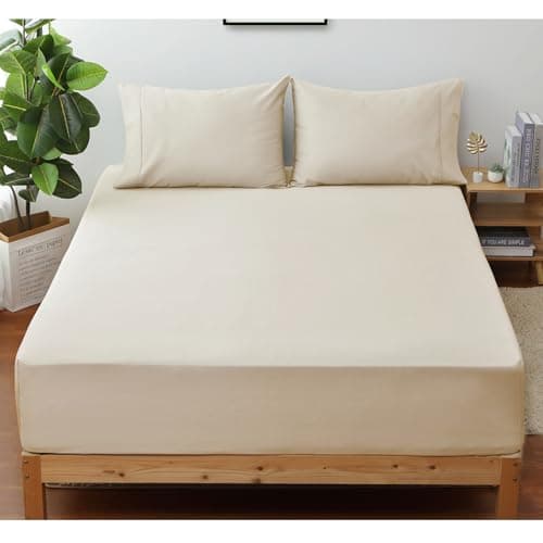 Shunjie.Home 100% Egyptian Cotton 400 Thread Count King Size Sateen Fitted Sheet Only, Deep Pocket for 15" Mattress, Luxuriously Soft, Durable, and Breathable Bed Linen for Ultimate Comfort