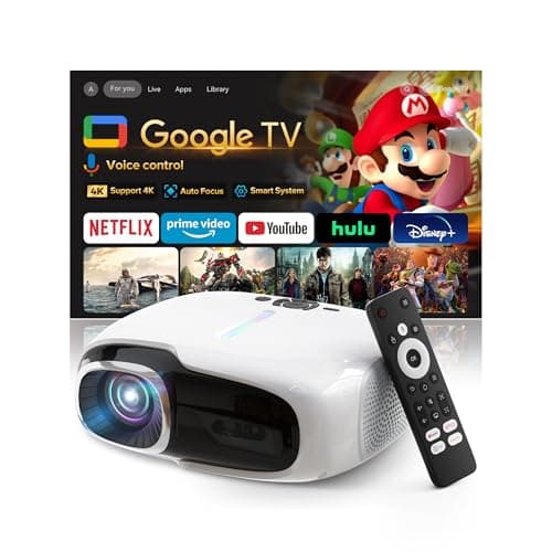 Projector, Smart Projector 1080P with WiFi and Bluetooth, Portable Projector with Apps Built-in and Projector Stand, Auto Focus & Keystone, Mini Movie Projector for Home Theater