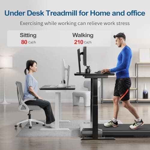 DeerRun Under Desk Walking Pad Treadmill for Home Office & Small Spaces, 6% Manual Incline, 0.6–3.8 MPH Walking Speed, 2.5 HP, 300 lb Capacity, App & Remote Control 6