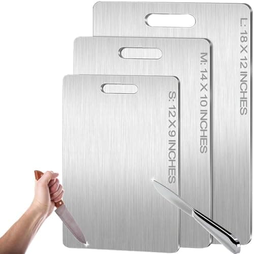 Titanium Cutting Board - 100% Pure Titanium Cutting Boards for Kitchen - Cutting Edge Hygiene & Durability, Home Cooking