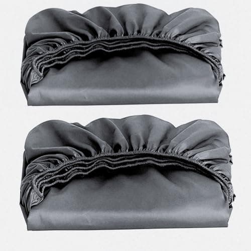 Juwenin Home 2-Pack Fitted Bottom Sheets - Premium Ultra-Soft Wrinkle Resistant Microfiber - Deep Pocket (Dark Grey, Queen-2Pack) 6