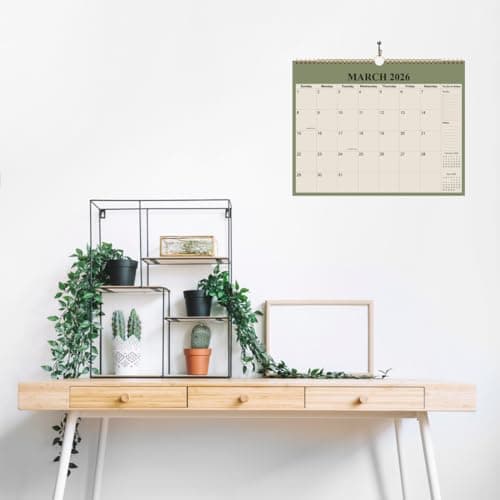 Calendar 2026-18 Months Wall Calendar from January 2026 - June 2027, 2026-2027 Wall Hanging Calendar Planner with Thick Paper, 12" x 14.5", Beige 5
