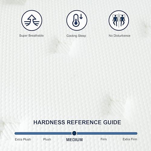 Molblly Queen Mattress, 12 Inch Innerspring Mattress in a Box,Ultimate Motion Isolation Individually Wrapped Pocket Coils Mattress,Pressure Relief,Back Pain Relief Cool Queen Bed Mattress 6